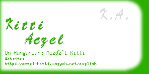 kitti aczel business card